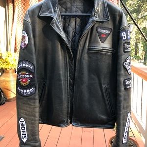 Vintage Motorcycle Jacket, Men’s L, custom patches